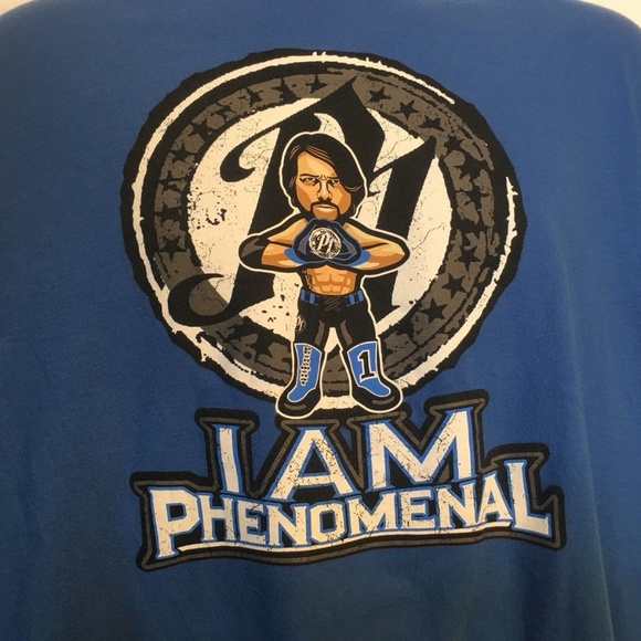 WWE AJ STYLES "NERDS" STYLE GRAPHIC TEE, MENS XXL - Picture 2 of 4